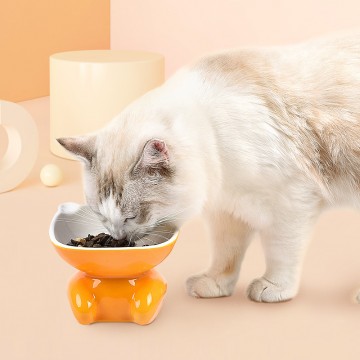 Plouffe Ceramic Kitty Doll Bowl Orange